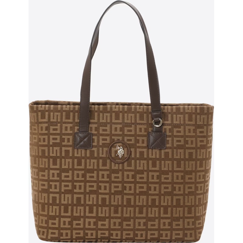 U.S. POLO Borsa Shopper Jacquard - Brown