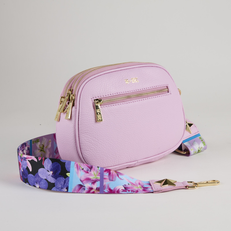 MBRC - Borsa Tracolla Multi Zip in Pelle Obona - Rosa