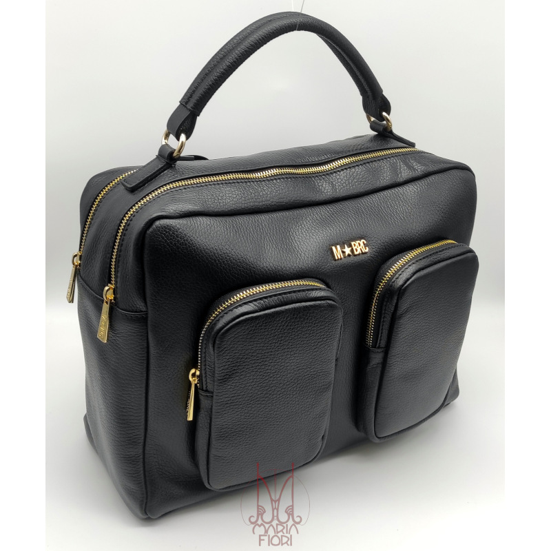 MBRC - Borsa cartella Voyager in Pelle - Nero