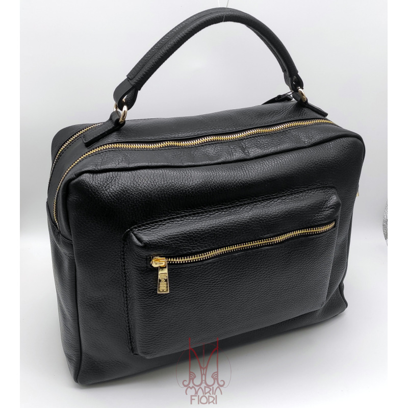 MBRC - Borsa cartella Voyager in Pelle - Nero - immagine 3