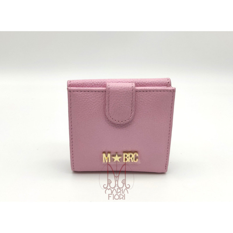 MBRC - Portafoglio piccolo flap p/monete in Pelle - Rosa