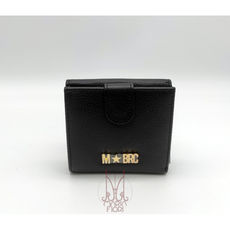 MBRC - Portafoglio piccolo flap p/monete in Pelle - Nero