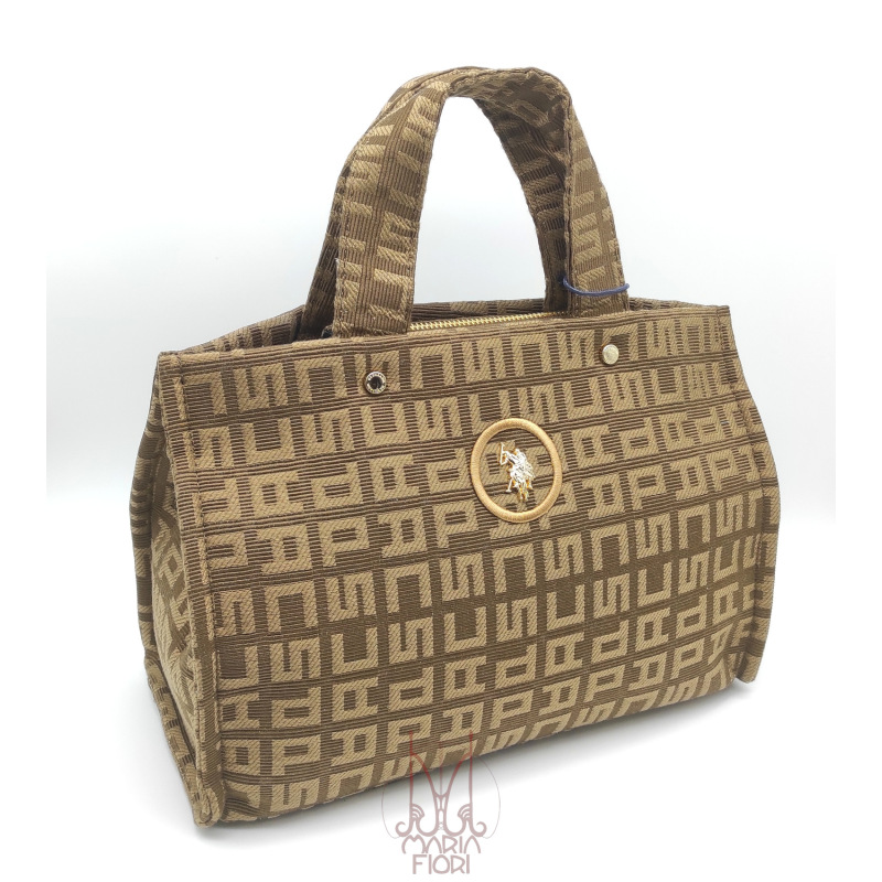 U.S. POLO Borsa a mano Jacquard - Brown