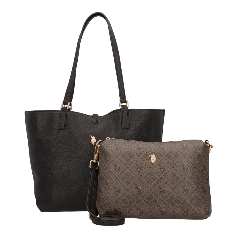U.S. POLO Borsa Shopping Malibu M Reversibile 3 in 1 - Testa di moro/Chocolate