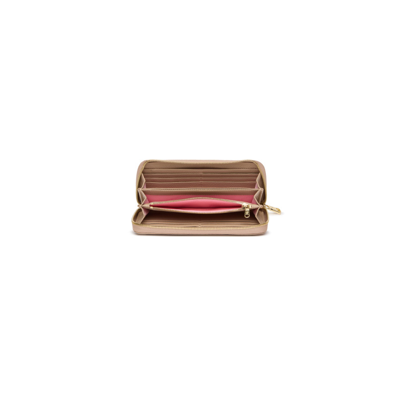 Braccialini Portafoglio in Pelle Zip Around Basic Beige Taupe - immagine 2