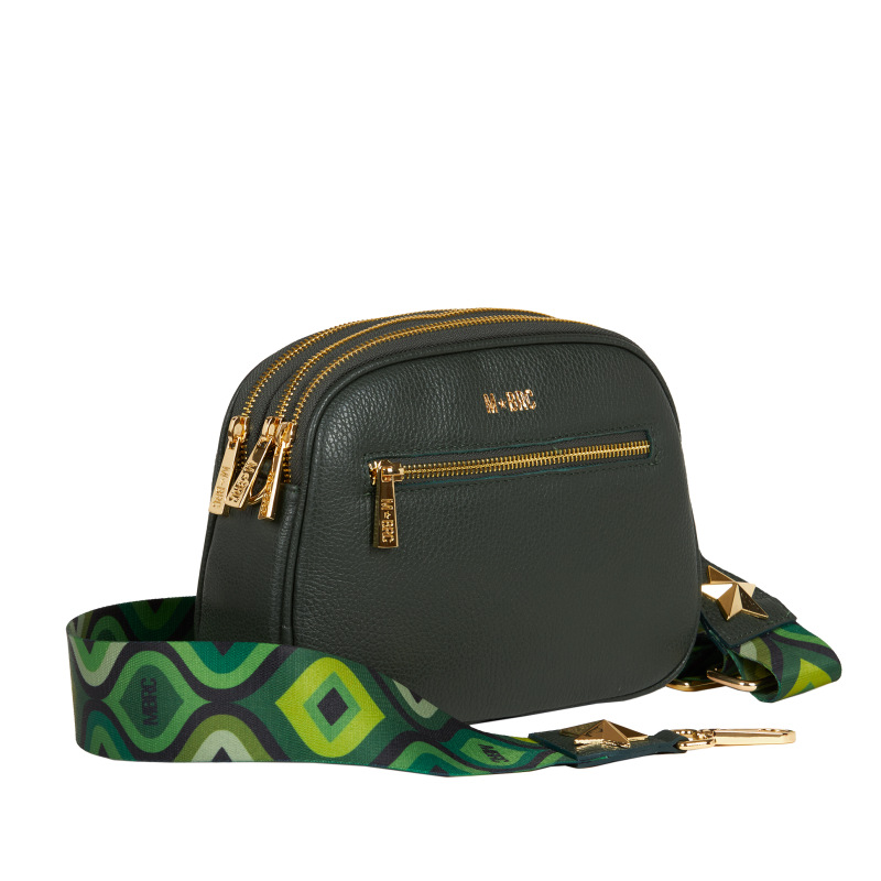 MBRC - Borsa Tracolla Multi Zip in Pelle Obona - Verde