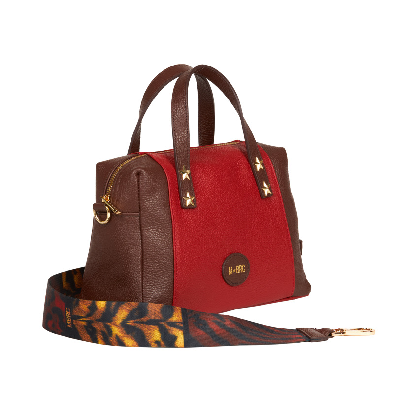 MBRC - Borsa a mano in Pelle Animalier - Marrone/Coccio