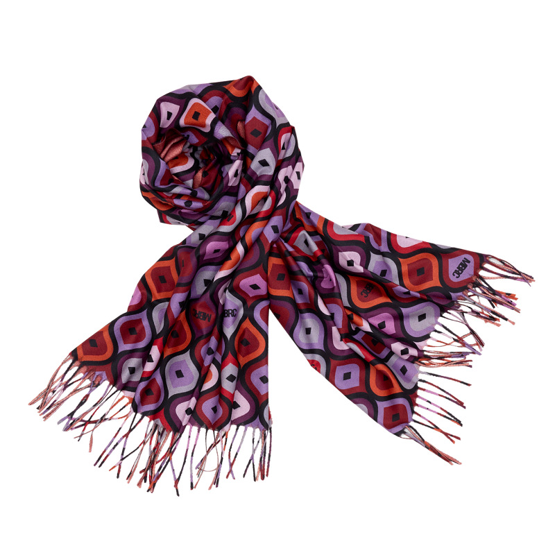 MBRC - Stola/Sciarpa Tessuto Fantasy 75x185 - Bordeaux Multi