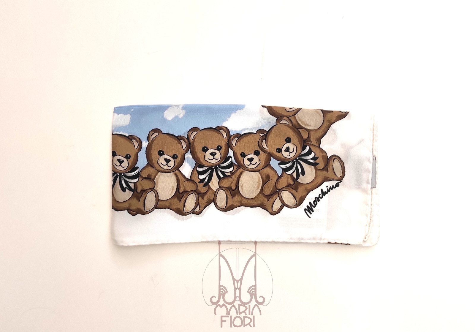 MOSCHINO Foulard Seta Twill Toy 50x50 Bianco Multi - immagine 2