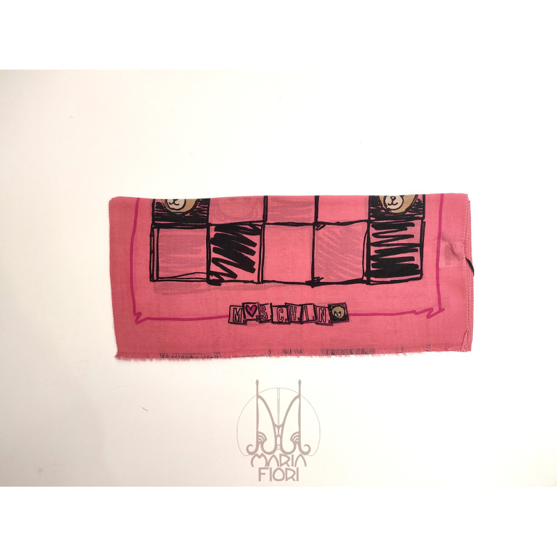MOSCHINO Sciarpa Modal-Cashmire Toy 45x150 Rosa multi - immagine 2