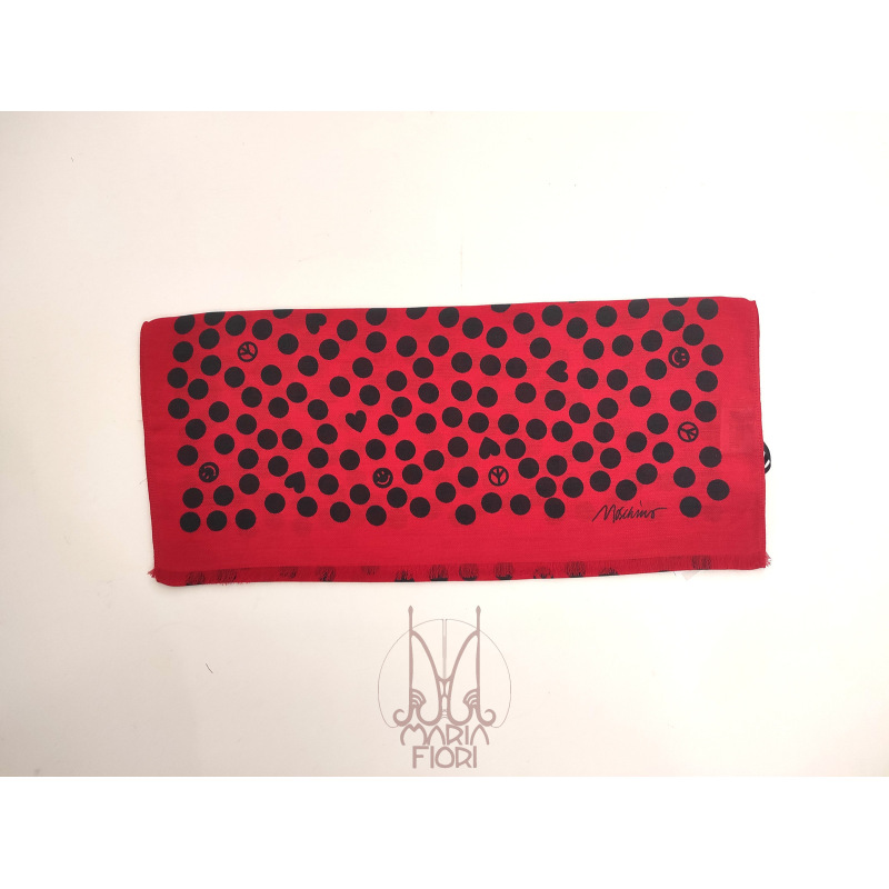 MOSCHINO Sciarpa Modal-Lana 45x150 Rosso multi - immagine 2