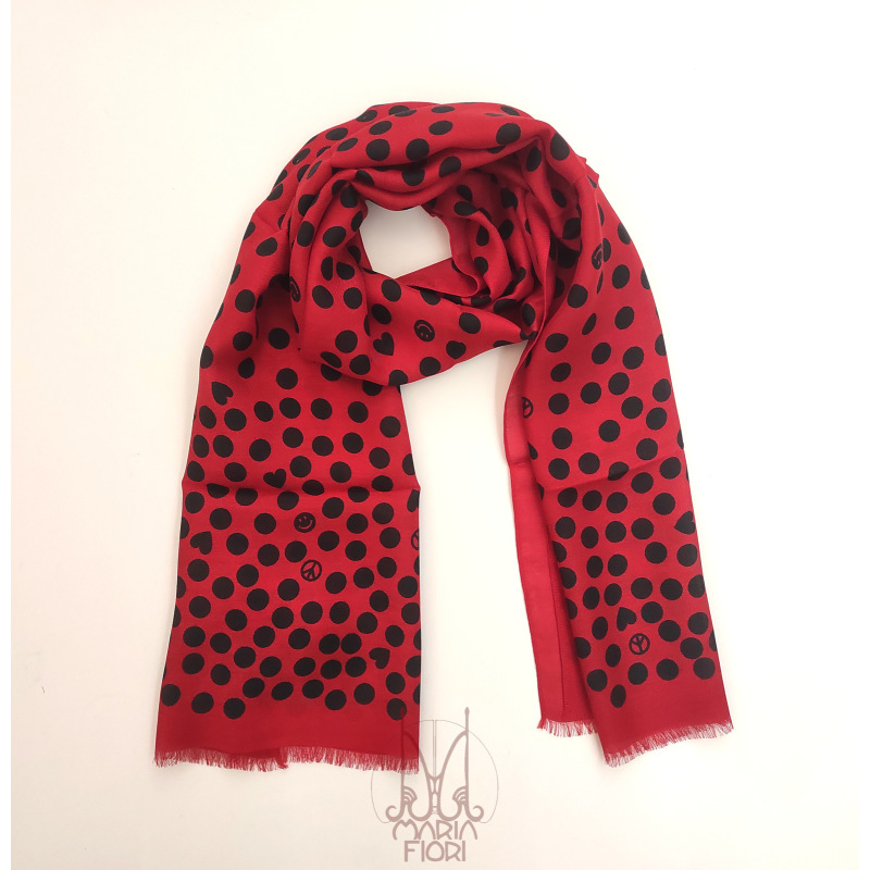 MOSCHINO Sciarpa Modal-Lana 45x150 Rosso multi