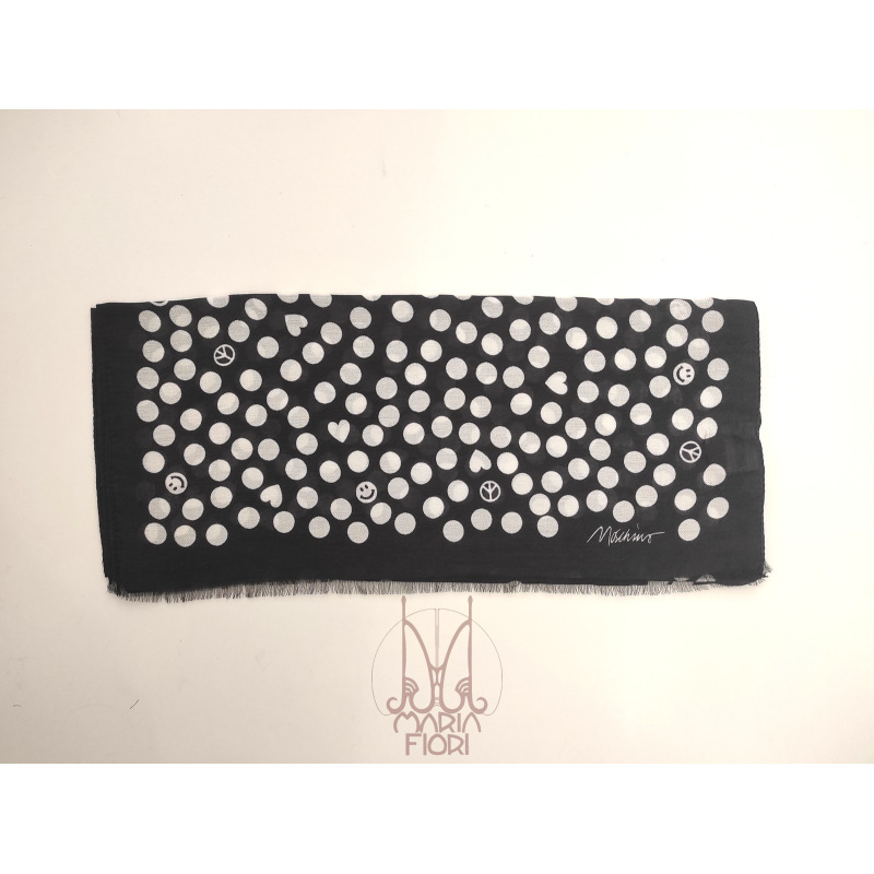 MOSCHINO Sciarpa Modal-Lana 45x150 Nero multi - immagine 2