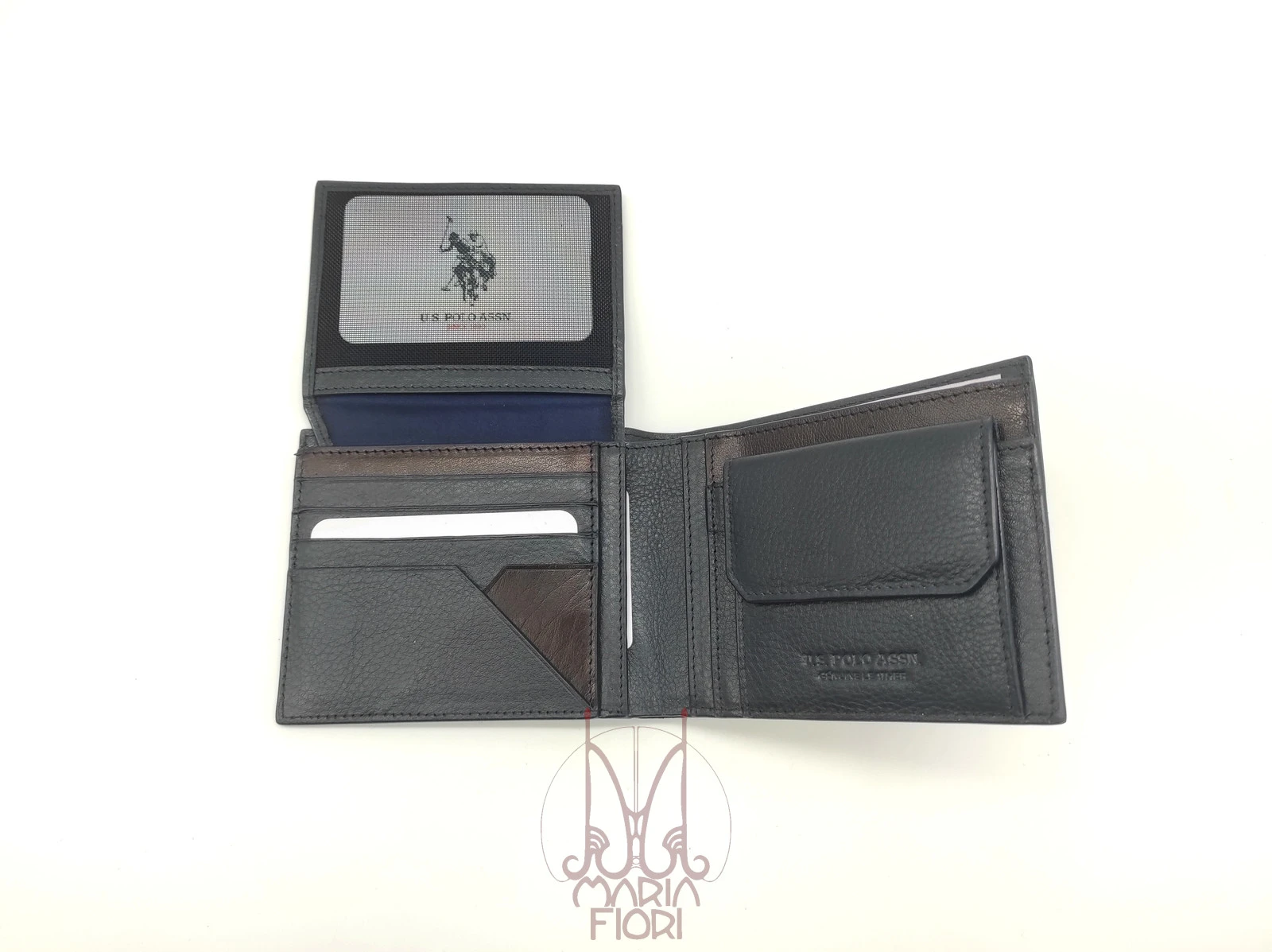 U.S. POLO Assn Portafoglio Blue Hill c/flap - Marrone/Navy - immagine 2