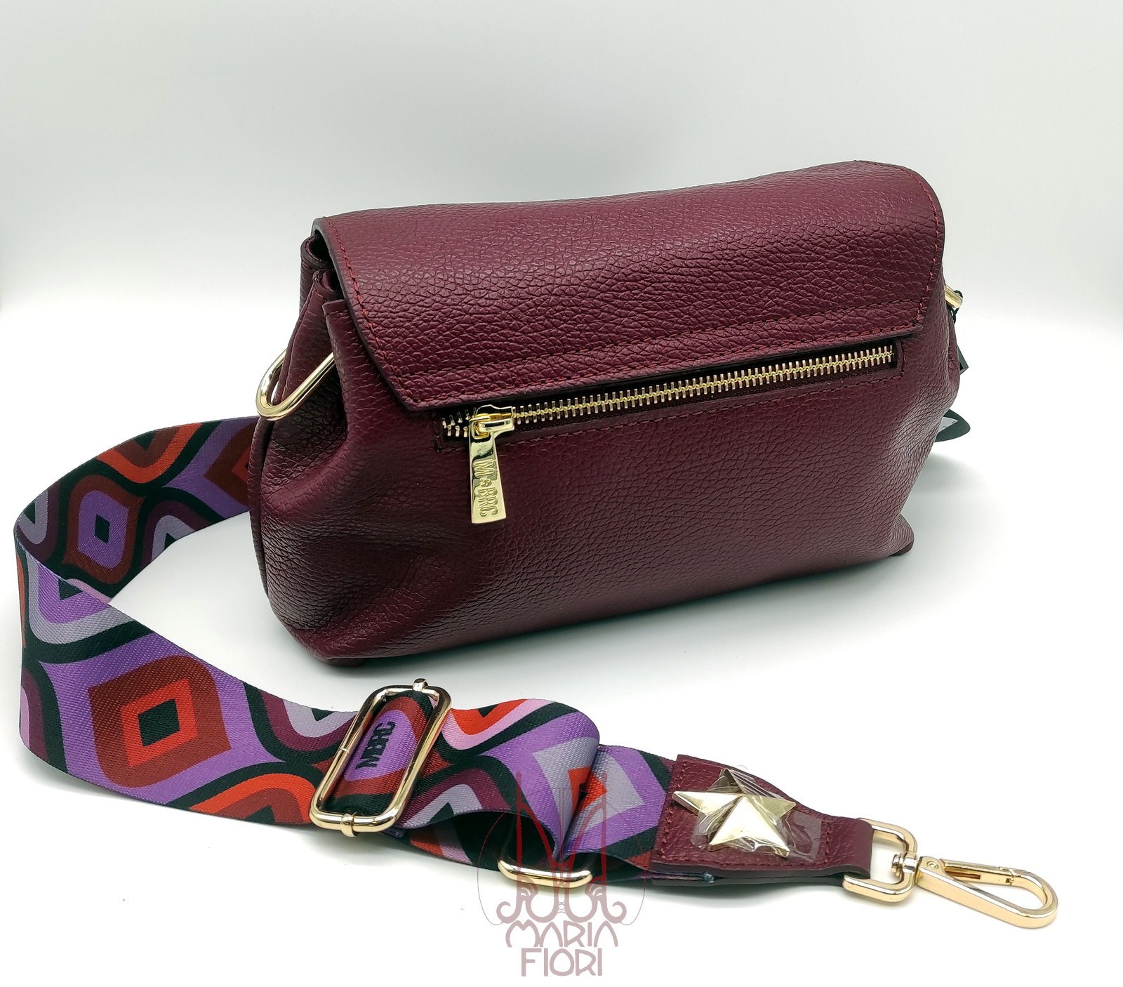 MBRC - Borsa Tracolla in Pelle Obona - Bordeaux - immagine 2