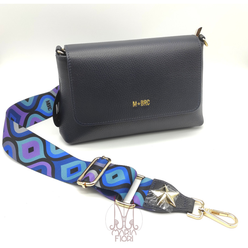MBRC - Borsa Tracolla in Pelle c/patta Obona - Blu