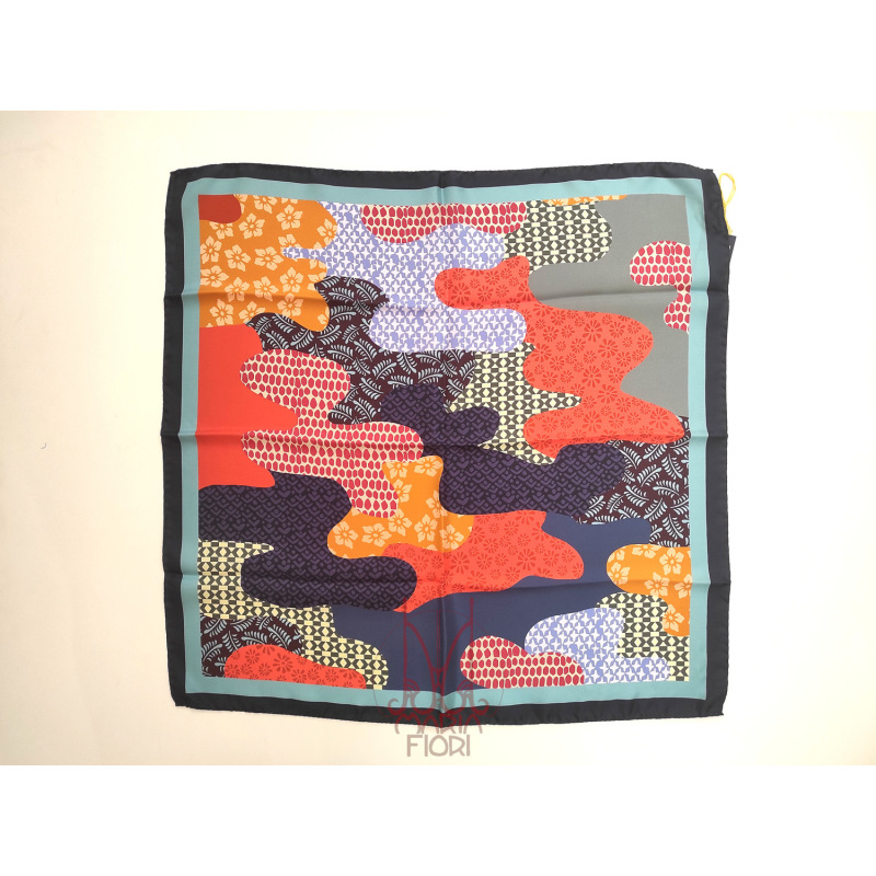 Barbieri Foulard Seta Twill 70x70 - Blu Multi