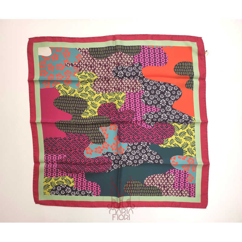 Barbieri Foulard Seta Twill 70x70 - Bordeaux Multi