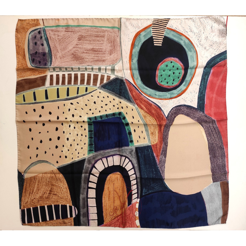 Barbieri Foulard Seta Twill 90x90 - Multicolor