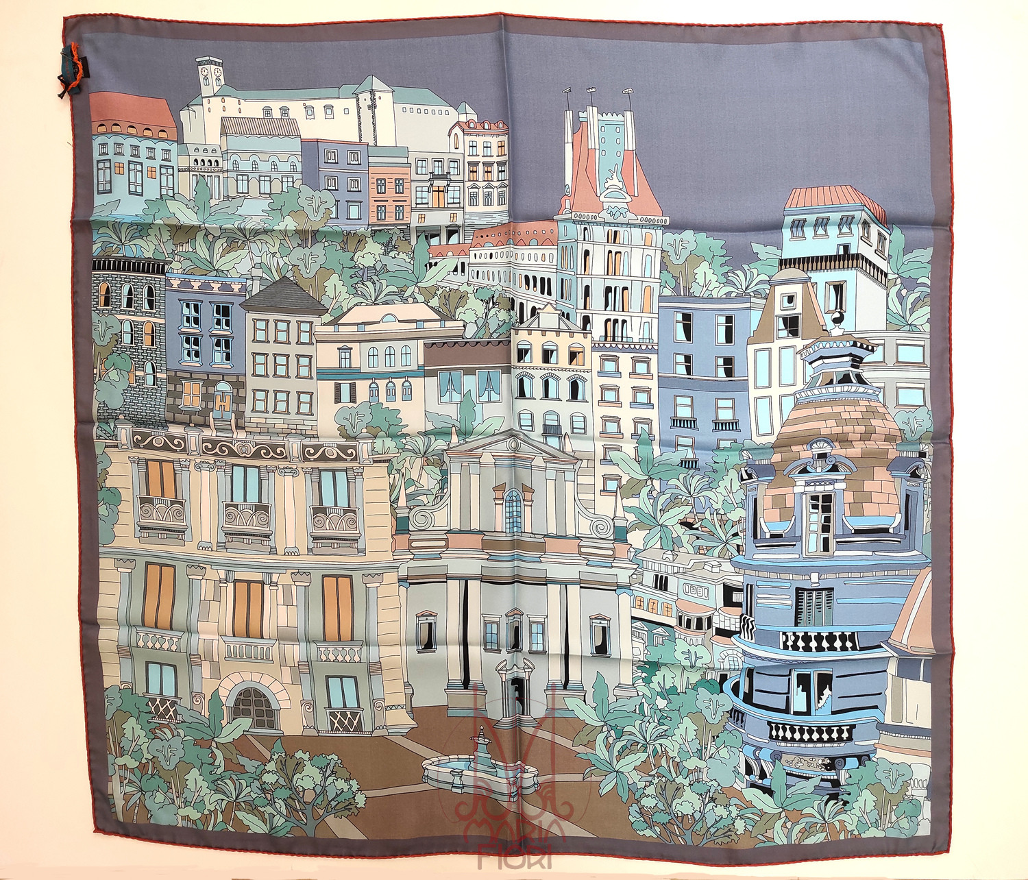 Barbieri Foulard Seta Twill Doppia Stampa 90x90 - Blu Multi - immagine 2