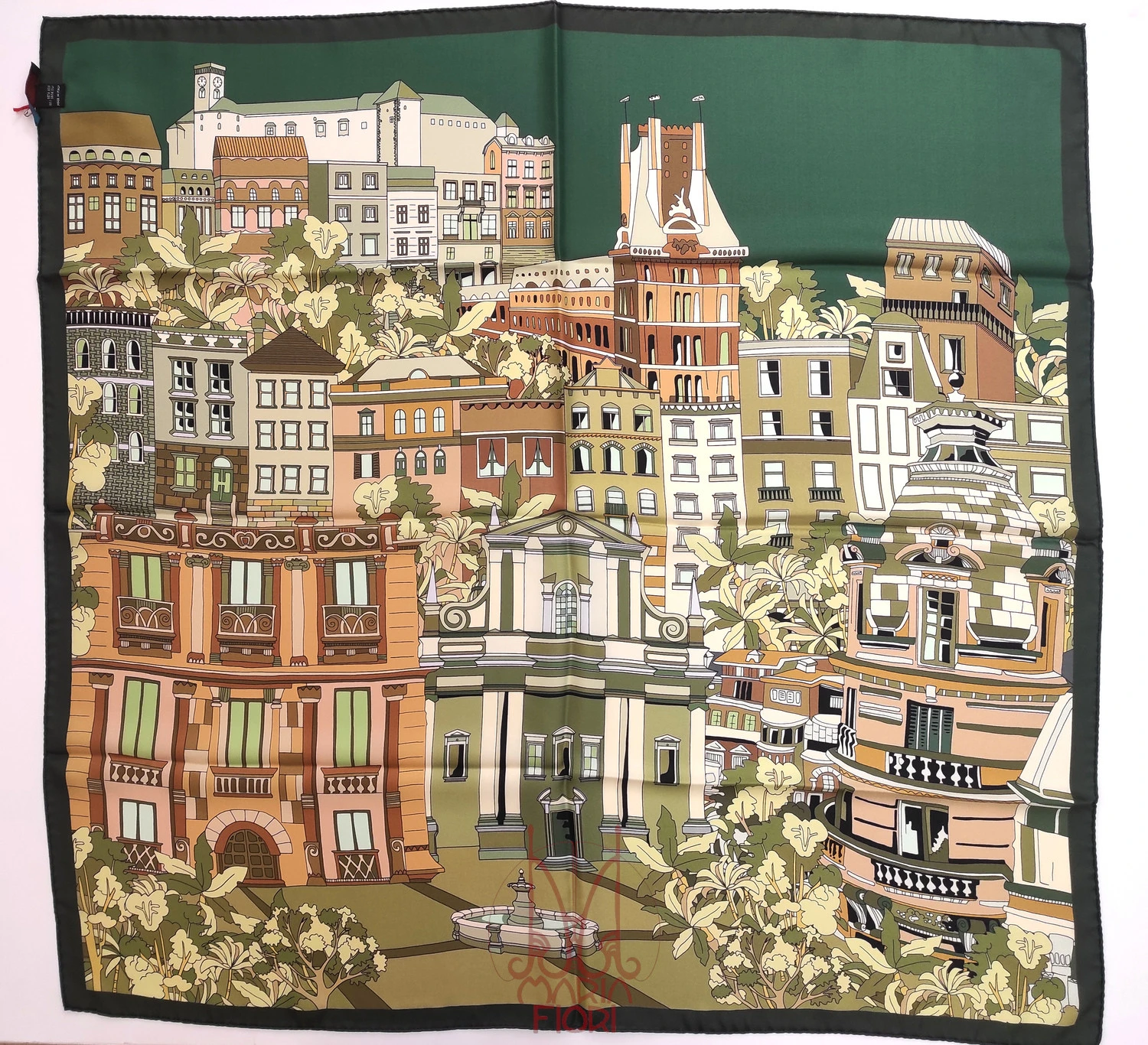 Barbieri Foulard Seta Twill Doppia Stampa 90x90 - Verde Multi - immagine 2