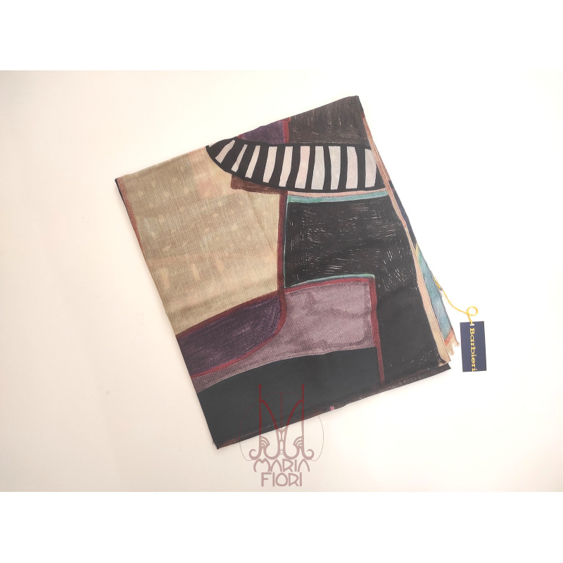 Barbieri - Stola Lana Twill 90x200 - Bordeaux Multi - immagine 2