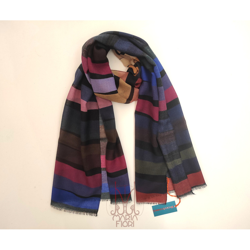 Barbieri - Sciarpa Lana Maglia St. 55x190 - Viola Multi