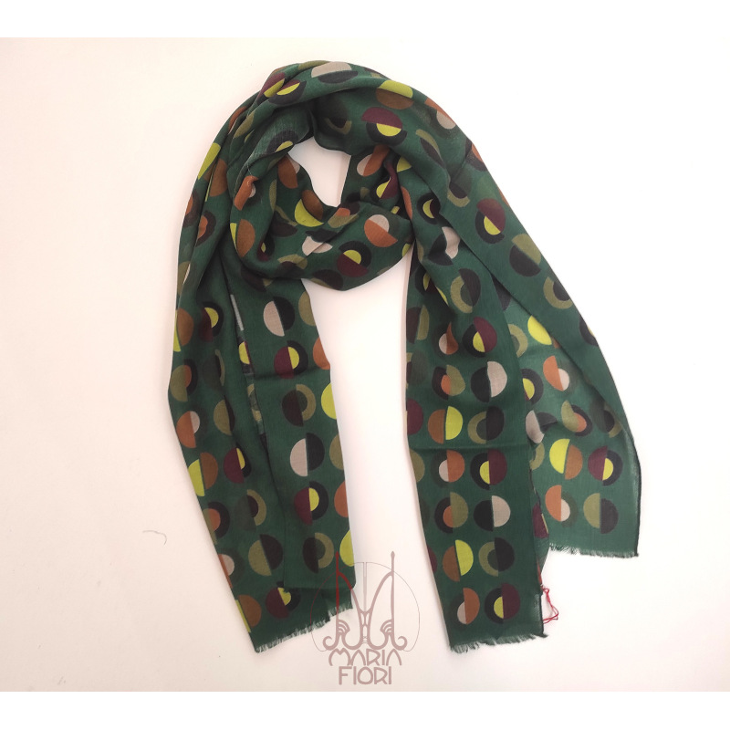 Barbieri - Sciarpa Lana Twill 55x190 - Verde Multi
