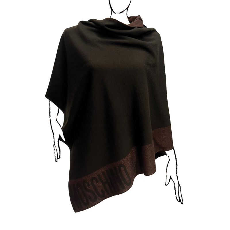 MOSCHINO Poncho Lana Multi Bicolor Bronze
