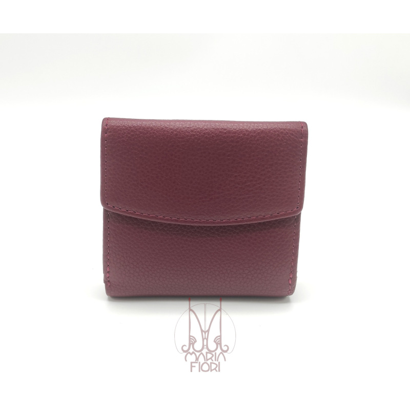 MBRC - Portafoglio piccolo flap p/monete in Pelle - Bordeaux - immagine 3