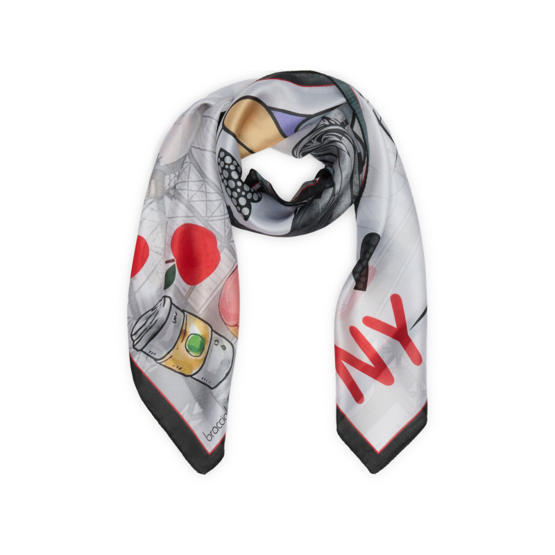 Braccialini Tua Foulard LT Cartoline NY 90x90