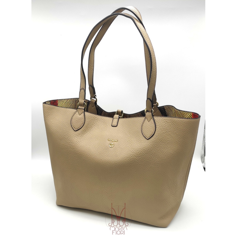 Gattinoni - Borsa Shopping reversibile doppia portabilità - Classic/Beige