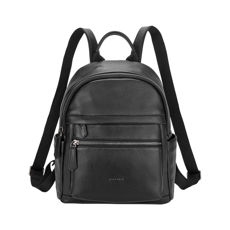 Diana&co Zaino in pelle multi zip - Nero