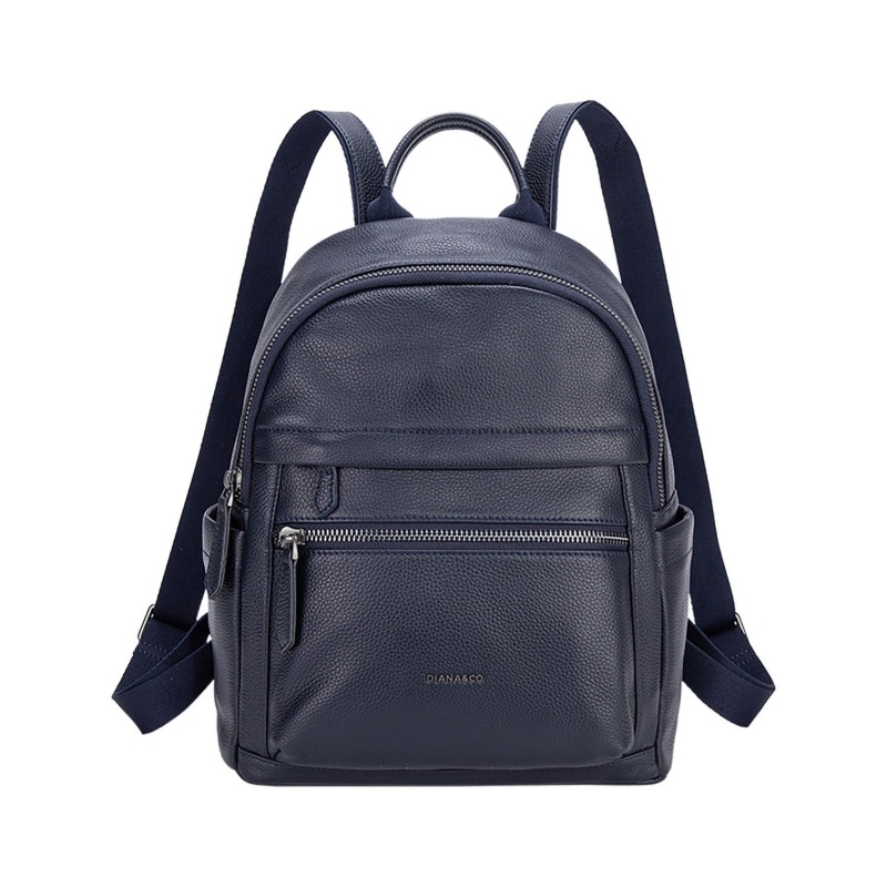 Diana&co Zaino in pelle multi zip - Navy Blue