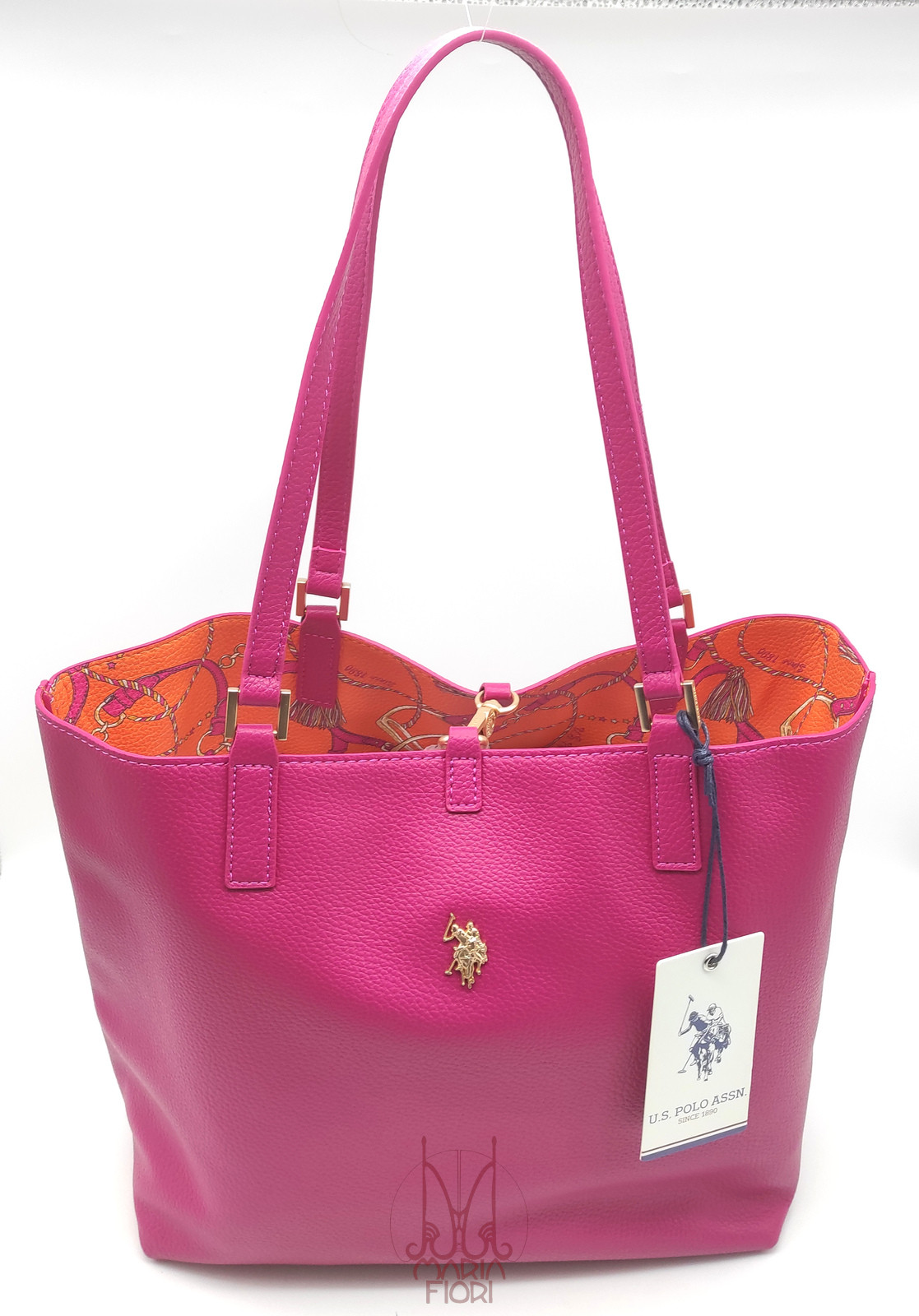 U.S. POLO Borsa Shopping Rogersville M Reversibile 3 in 1 - Stirrup+Fucsia - immagine 2