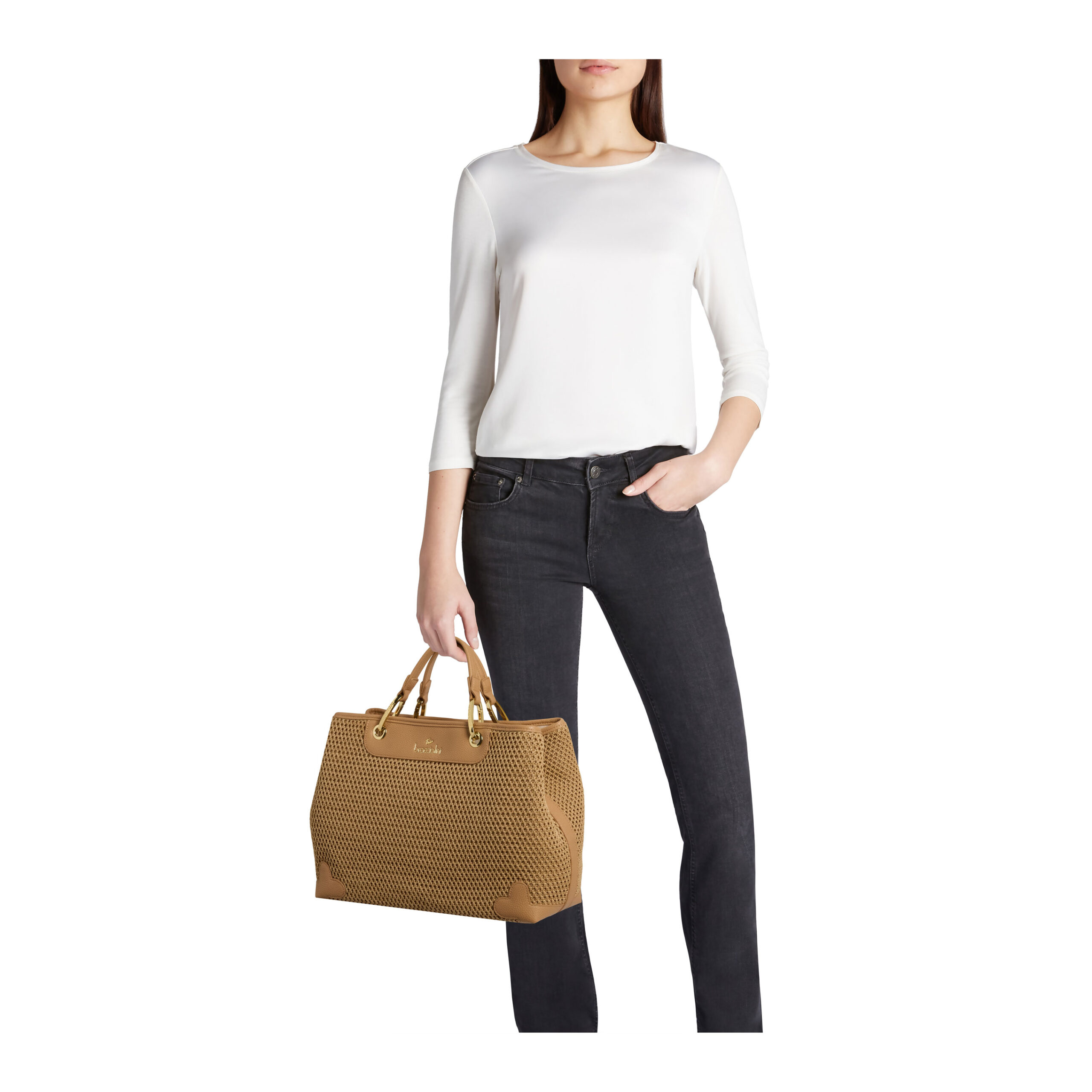 Braccialini Tua Borsa a mano L Beth Tricot - Biscotto - immagine 5