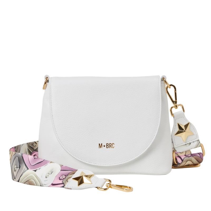 MBRC - Borsa Tracolla in Pelle c/patta Obona - Bianco