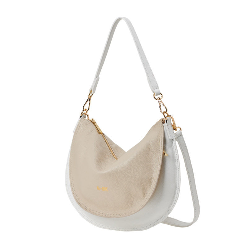 MBRC - Borsa Spalla in Pelle Sole - Bianco/Avorio