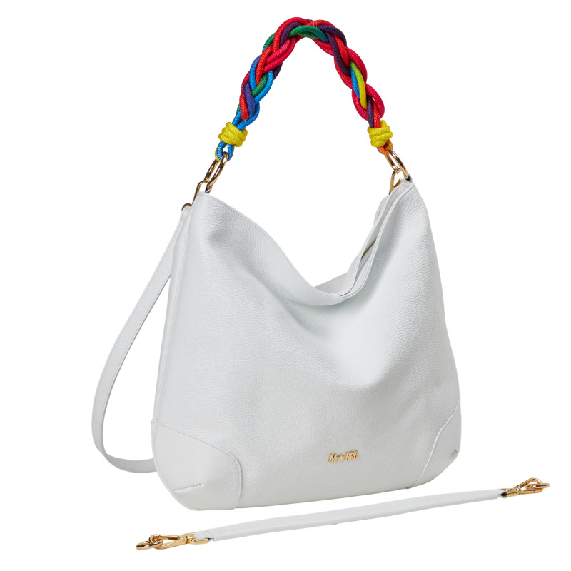 MBRC - Borsa Spalla in Pelle Story - Bianco/Multi