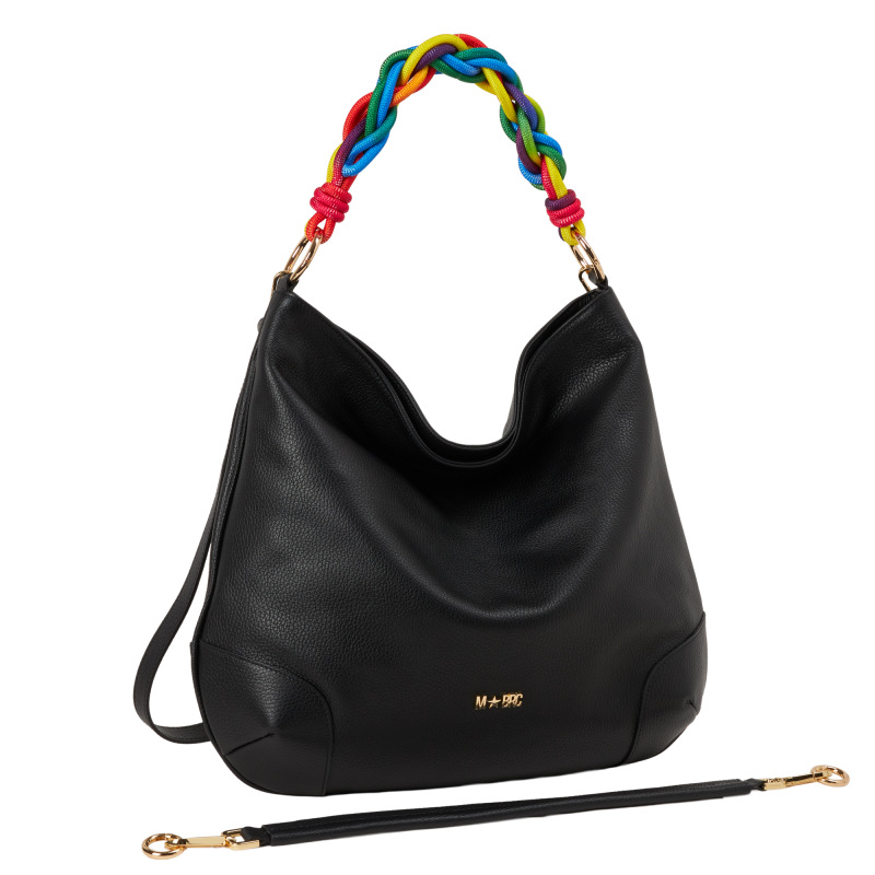 MBRC - Borsa Spalla in Pelle Story - Nero/Multi