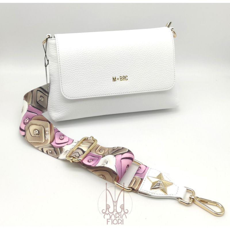 MBRC - Borsa Tracolla in Pelle c/patta Obona - Bianco
