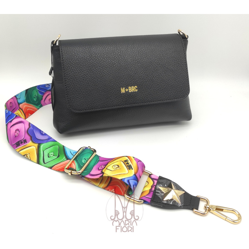MBRC - Borsa Tracolla in Pelle c/patta Obona - Nero