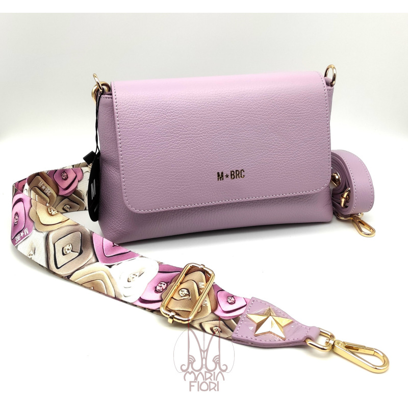 MBRC - Borsa Tracolla in Pelle c/patta Obona - Glicine
