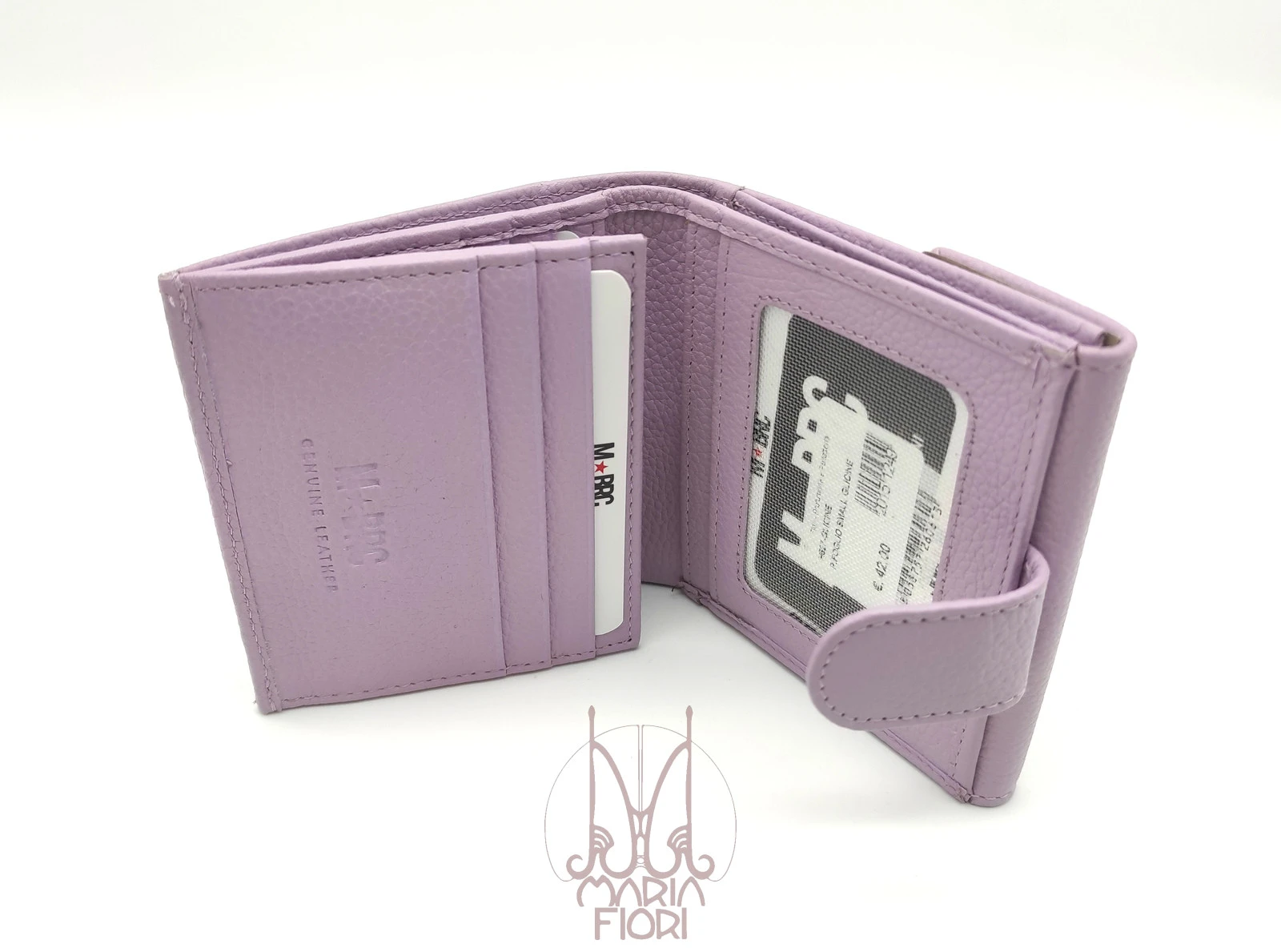 MBRC - Portafoglio piccolo flap p/monete in Pelle - Glicine - immagine 2