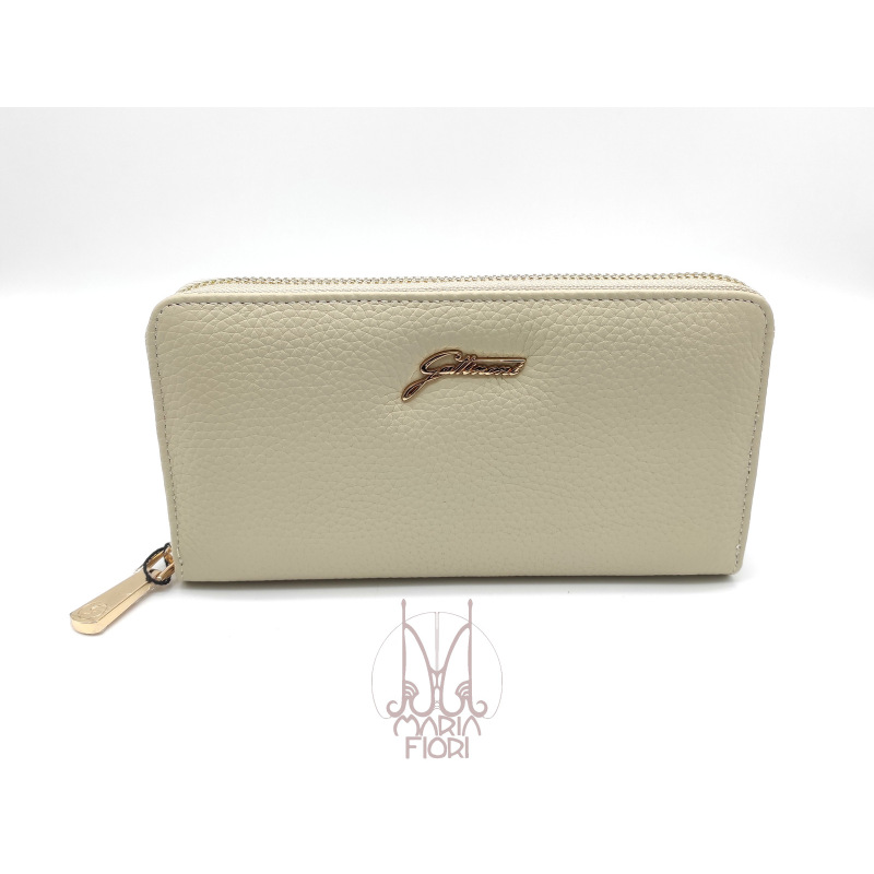 Gattinoni - Portafoglio Zip Around Pelle Hellen Avorio/Planetarium