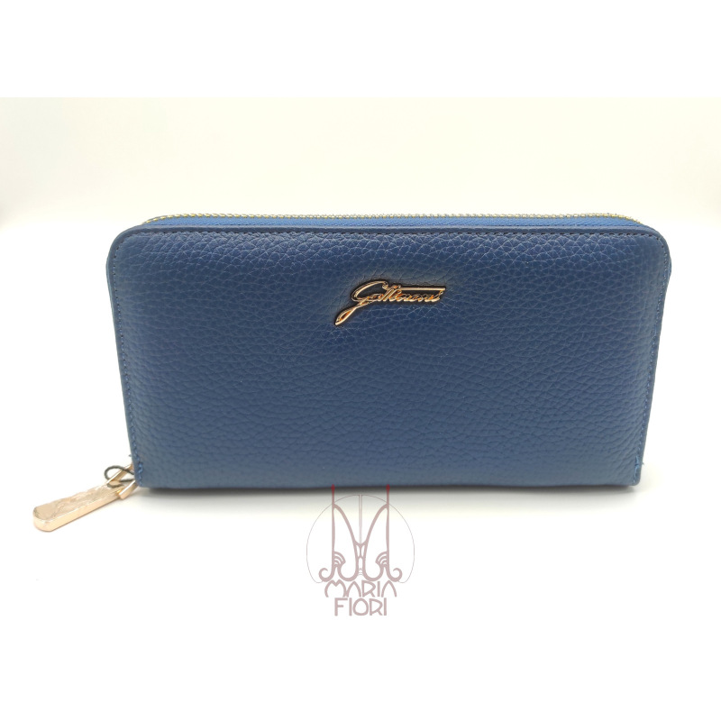 Gattinoni - Portafoglio Zip Around Pelle Hellen Blue/Planetarium