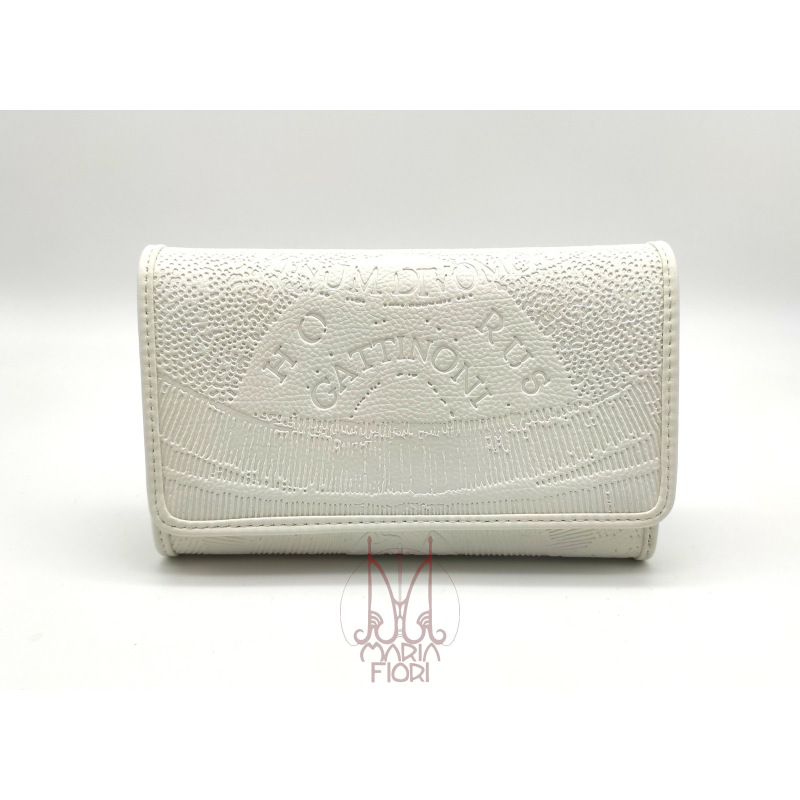 Gattinoni - Portafoglio Flap Planetarium Engrave Bianco