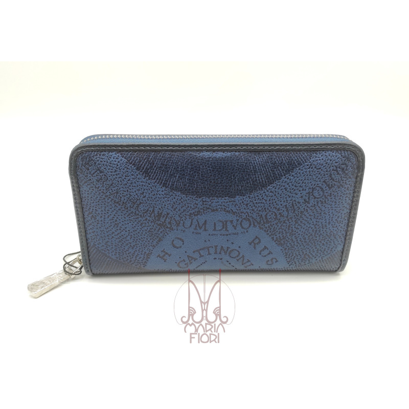 Gattinoni - Portafoglio Zip Around Planetarium Engrave Blue