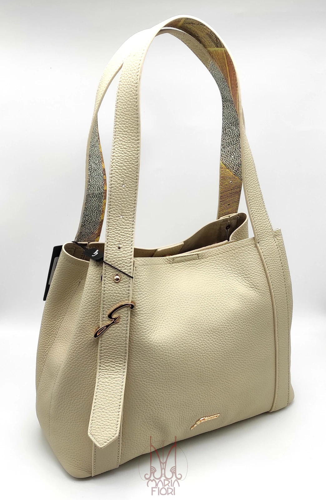 Gattinoni - Borsa Spalla Pelle Hellen Avorio - immagine 2