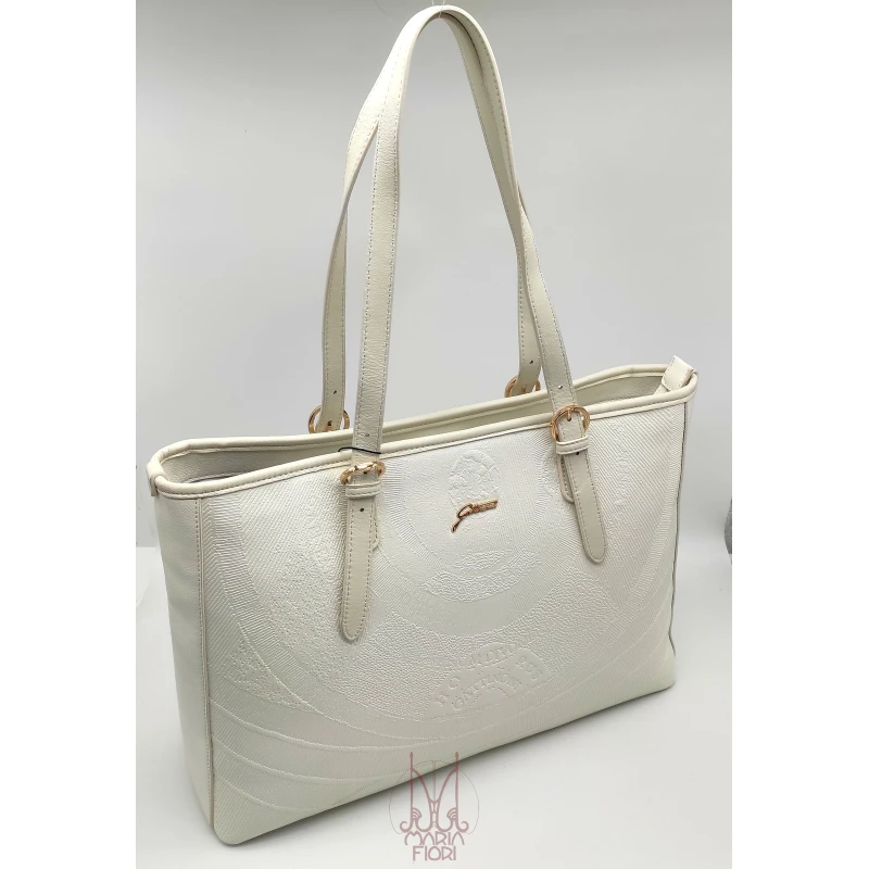 Gattinoni - Borsa Shopping L Planetarium Engrave Bianco